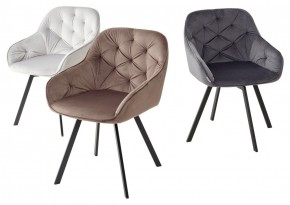 Стул GALE 360 град. поворот. BLUVEL-03 LIGHT GREY, велюр/ черный каркас, М-City в Карталах - kartaly.ok-mebel.com | фото 2