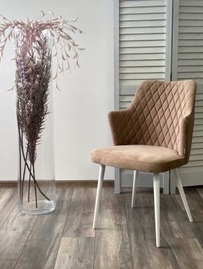 Стул HERMAN 360 град. БЕЖЕВЫЙ #5, велюр / белый каркас М-City в Карталах - kartaly.ok-mebel.com | фото 2