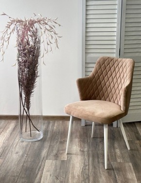 Стул HERMAN 360 град. БЕЖЕВЫЙ #5, велюр / белый каркас М-City в Карталах - kartaly.ok-mebel.com | фото 3