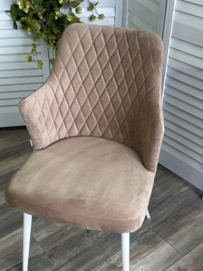 Стул HERMAN 360 град. БЕЖЕВЫЙ #5, велюр / белый каркас М-City в Карталах - kartaly.ok-mebel.com | фото 5