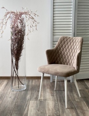 Стул HERMAN 360 град. ЛАТТЕ #25, велюр / белый каркас М-City в Карталах - kartaly.ok-mebel.com | фото 2