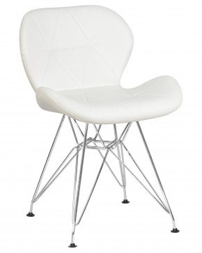 Стул обеденный DOBRIN BUTTERFLY CHROME, ножки хром, цвет белый в Карталах - kartaly.ok-mebel.com | фото