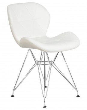 Стул обеденный DOBRIN BUTTERFLY CHROME, ножки хром, цвет белый в Карталах - kartaly.ok-mebel.com | фото 2