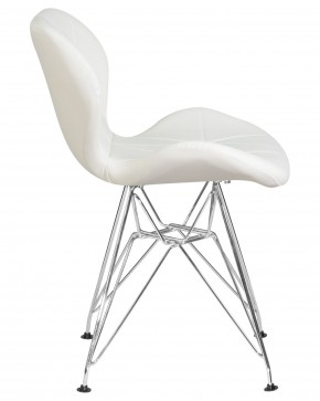 Стул обеденный DOBRIN BUTTERFLY CHROME, ножки хром, цвет белый в Карталах - kartaly.ok-mebel.com | фото 3