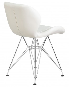 Стул обеденный DOBRIN BUTTERFLY CHROME, ножки хром, цвет белый в Карталах - kartaly.ok-mebel.com | фото 4