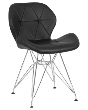 Стул обеденный DOBRIN BUTTERFLY CHROME, ножки хром, цвет чёрный в Карталах - kartaly.ok-mebel.com | фото