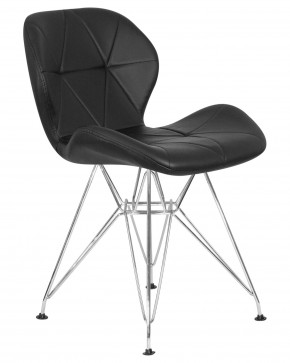 Стул обеденный DOBRIN BUTTERFLY CHROME, ножки хром, цвет чёрный в Карталах - kartaly.ok-mebel.com | фото 2