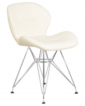 Стул обеденный DOBRIN BUTTERFLY CHROME, ножки хром, цвет кремовый в Карталах - kartaly.ok-mebel.com | фото 2