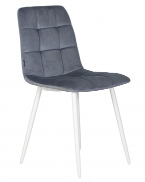 Стул обеденный DOBRIN CHILLY, Серо-голубой Holland 14, основание белое в Карталах - kartaly.ok-mebel.com | фото