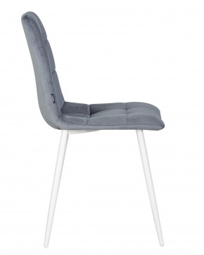 Стул обеденный DOBRIN CHILLY, Серо-голубой Holland 14, основание белое в Карталах - kartaly.ok-mebel.com | фото 3