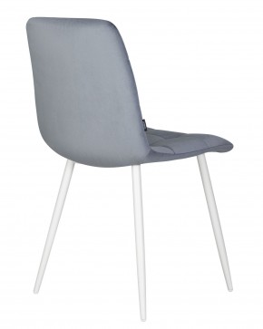 Стул обеденный DOBRIN CHILLY, Серо-голубой Holland 14, основание белое в Карталах - kartaly.ok-mebel.com | фото 4