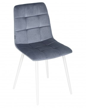 Стул обеденный DOBRIN CHILLY, Серо-голубой Holland 14, основание белое в Карталах - kartaly.ok-mebel.com | фото 7