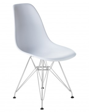 Стул обеденный DOBRIN DSR, ножки хром, цвет белый (W-02) в Карталах - kartaly.ok-mebel.com | фото 2