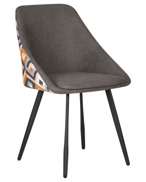 Стул обеденный DOBRIN MARKUS, ЭМАЛЬ ЧЕРНЫЙ МУАР ткань Candy Graphite+Escada Ochre в Карталах - kartaly.ok-mebel.com | фото