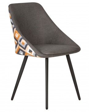 Стул обеденный DOBRIN MARKUS, ЭМАЛЬ ЧЕРНЫЙ МУАР ткань Candy Graphite+Escada Ochre в Карталах - kartaly.ok-mebel.com | фото 2
