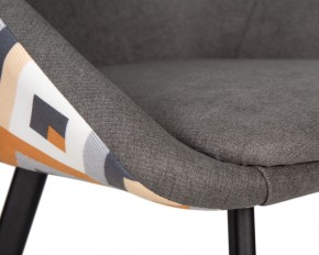 Стул обеденный DOBRIN MARKUS, ЭМАЛЬ ЧЕРНЫЙ МУАР ткань Candy Graphite+Escada Ochre в Карталах - kartaly.ok-mebel.com | фото 7