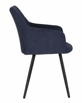 Стул обеденный DOBRIN ROBY, ЭМАЛЬ ЧЕРНЫЙ МУАР велюр Catania Dark Blue в Карталах - kartaly.ok-mebel.com | фото 3