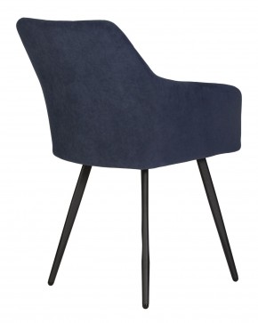 Стул обеденный DOBRIN ROBY, ЭМАЛЬ ЧЕРНЫЙ МУАР велюр Catania Dark Blue в Карталах - kartaly.ok-mebel.com | фото 4