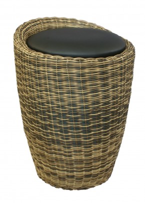 Табурет с местом для хранения LM-1100Rattan, чёрный в Карталах - kartaly.ok-mebel.com | фото