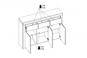 Тумба 3D3S, TAURUS, цвет белый/дуб вотан в Карталах - kartaly.ok-mebel.com | фото 2