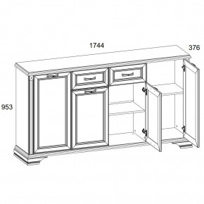 Тумба 4D1S, MONAKO, цвет Сосна винтаж/дуб анкона в Карталах - kartaly.ok-mebel.com | фото 2