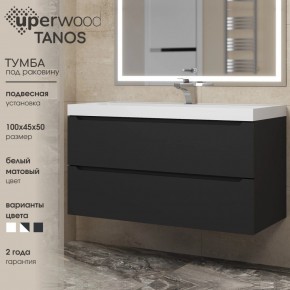 Тумба под раковину Uperwood Tanos 100 см, подвесная, черная матовая в Карталах - kartaly.ok-mebel.com | фото 3