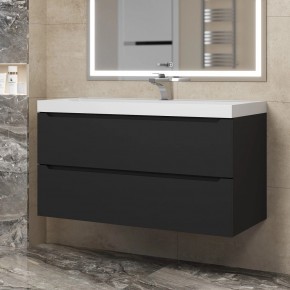 Тумба под раковину Uperwood Tanos 100 см, подвесная, черная матовая в Карталах - kartaly.ok-mebel.com | фото 8