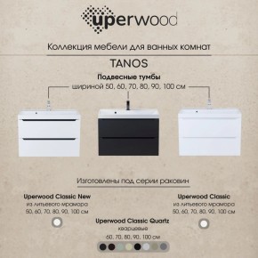 Тумба под раковину Uperwood Tanos 50 см, подвесная, белая/графит в Карталах - kartaly.ok-mebel.com | фото 10