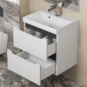 Тумба под раковину Uperwood Tanos 50 см, подвесная, белая/графит в Карталах - kartaly.ok-mebel.com | фото 7