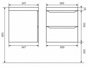 Тумба под раковину Uperwood Tanos 50 см, подвесная, черная матовая в Карталах - kartaly.ok-mebel.com | фото 3