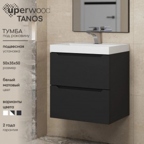 Тумба под раковину Uperwood Tanos 50 см, подвесная, черная матовая в Карталах - kartaly.ok-mebel.com | фото 4