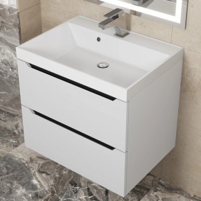 Тумба под раковину Uperwood Tanos 60 см, подвесная, белая/графит в Карталах - kartaly.ok-mebel.com | фото 10