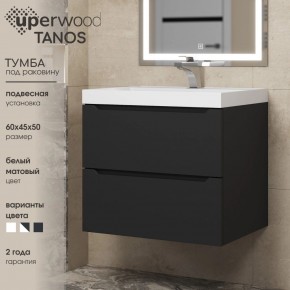 Тумба под раковину Uperwood Tanos 60 см, подвесная, черная матовая в Карталах - kartaly.ok-mebel.com | фото 3