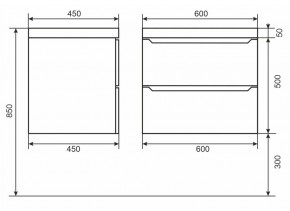 Тумба под раковину Uperwood Tanos 60 см, подвесная, черная матовая в Карталах - kartaly.ok-mebel.com | фото 6