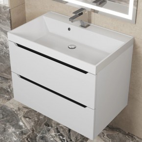 Тумба под раковину Uperwood Tanos 70 см, подвесная, белая/графит в Карталах - kartaly.ok-mebel.com | фото 9