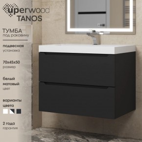 Тумба под раковину Uperwood Tanos 70 см, подвесная, черная матовая в Карталах - kartaly.ok-mebel.com | фото 3