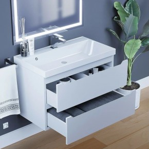 Тумба под раковину Uperwood Tanos 80 см, подвесная, белая матовая в Карталах - kartaly.ok-mebel.com | фото 2