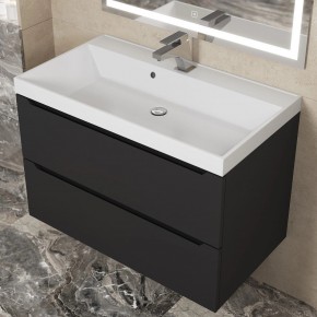 Тумба под раковину Uperwood Tanos 80 см, подвесная, черная матовая в Карталах - kartaly.ok-mebel.com | фото 11