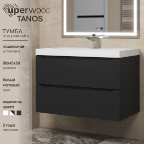 Тумба под раковину Uperwood Tanos 80 см, подвесная, черная матовая в Карталах - kartaly.ok-mebel.com | фото 3