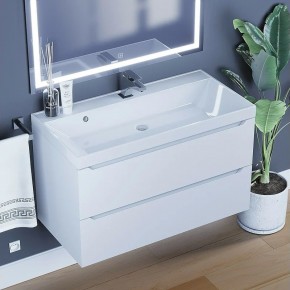 Тумба под раковину Uperwood Tanos 90 см, подвесная, белая матовая в Карталах - kartaly.ok-mebel.com | фото 5