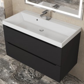Тумба под раковину Uperwood Tanos 90 см, подвесная, черная матовая в Карталах - kartaly.ok-mebel.com | фото 11