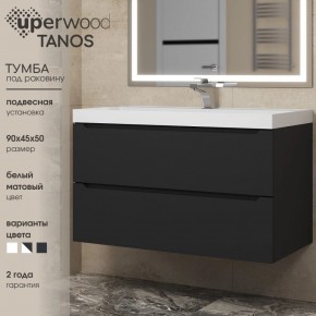 Тумба под раковину Uperwood Tanos 90 см, подвесная, черная матовая в Карталах - kartaly.ok-mebel.com | фото 3
