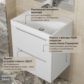 Тумба с раковиной Uperwood Tanos 50 см, подвесная, белая матовая в Карталах - kartaly.ok-mebel.com | фото 6