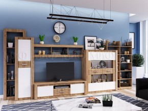 ТЕРРА Тумба Тв (Белый глянец/дуб сонома) в Карталах - kartaly.ok-mebel.com | фото 2