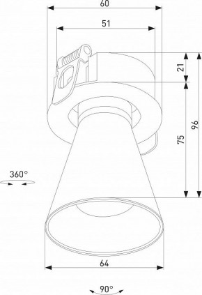 Встраиваемый светильник Elektrostandard Bell 25097/LED 8W 3000K черный в Карталах - kartaly.ok-mebel.com | фото 5