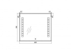 Зеркало Quadro 80 alum с подсветкой Sansa (SQ1017Z) в Карталах - kartaly.ok-mebel.com | фото 7